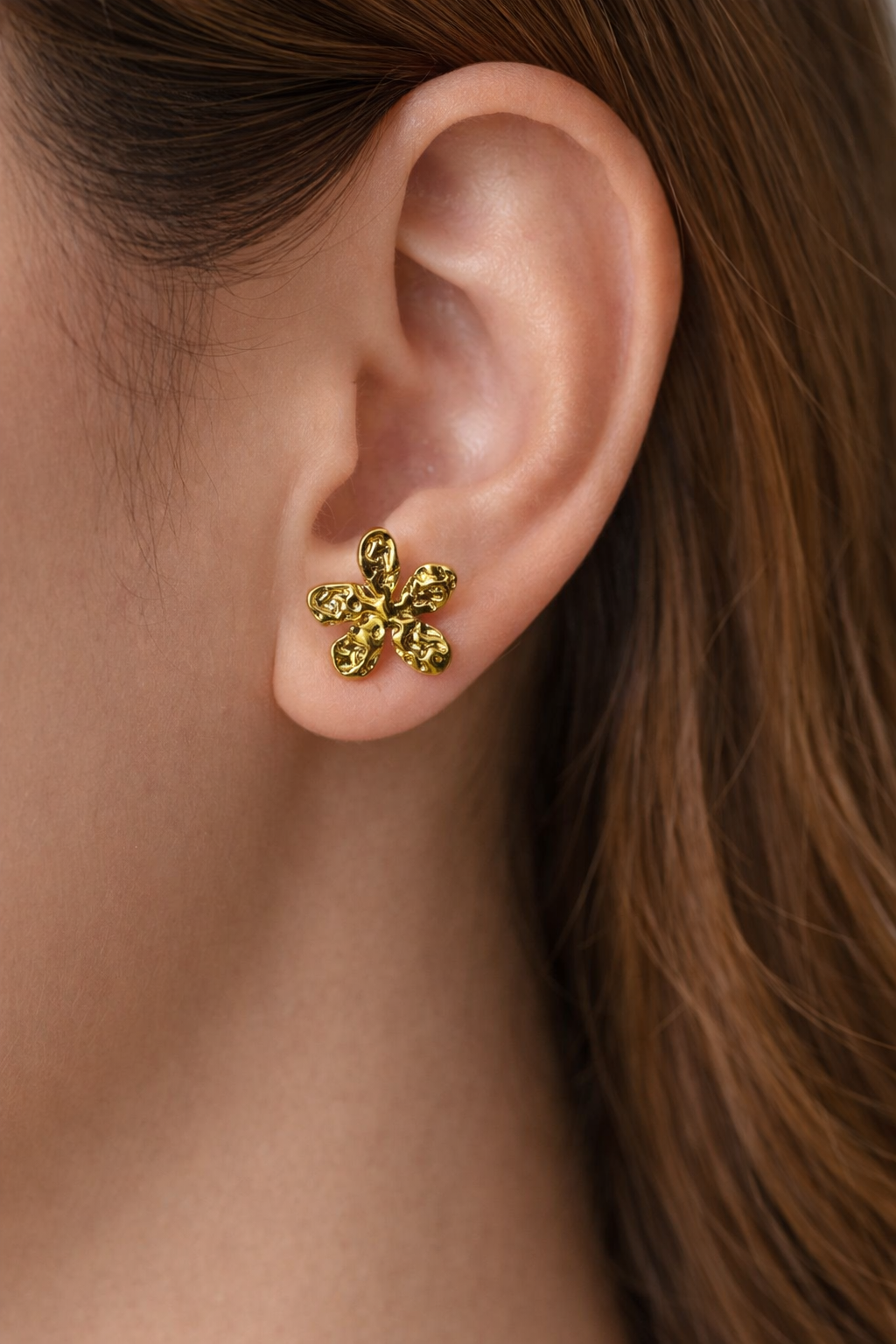 Golden Bloom Stud Earrings | Anti-tarnish