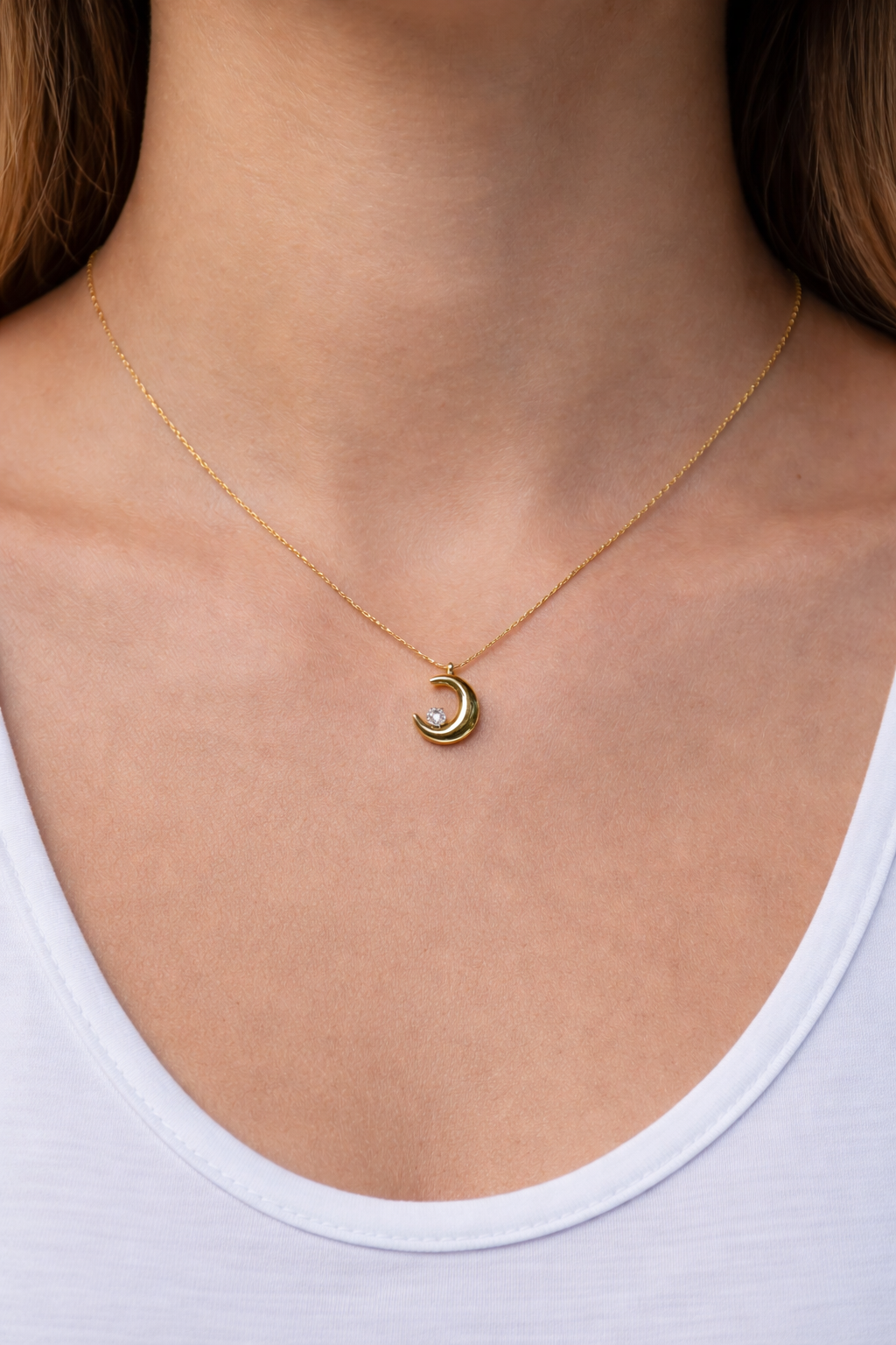 Golden Moon Charm Necklace 🌙 | Anti-tarnish