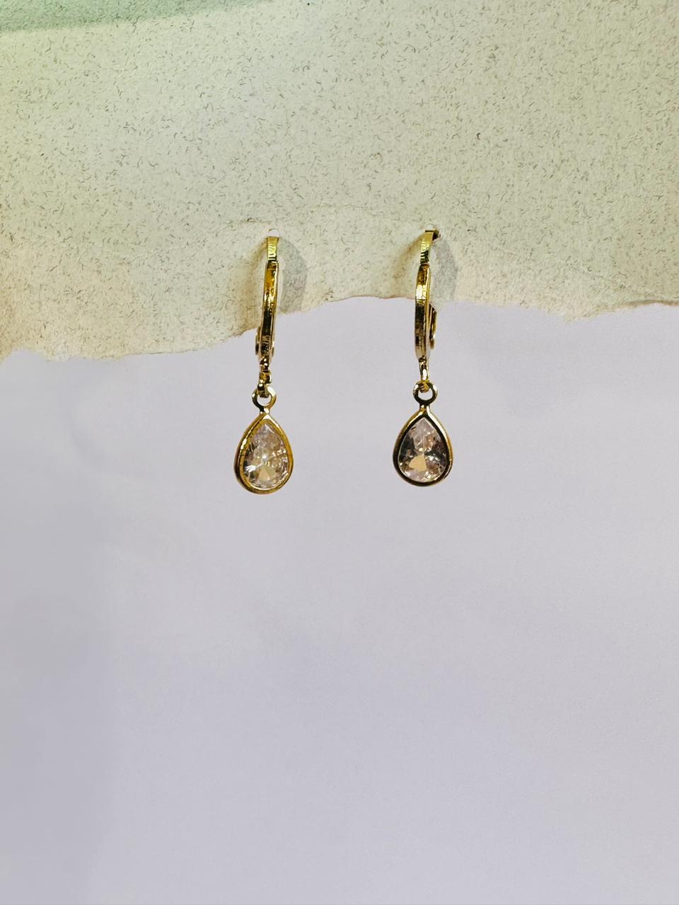 Set of 3 Gold Plated Crystal Drop & Fairy Hoop Earring