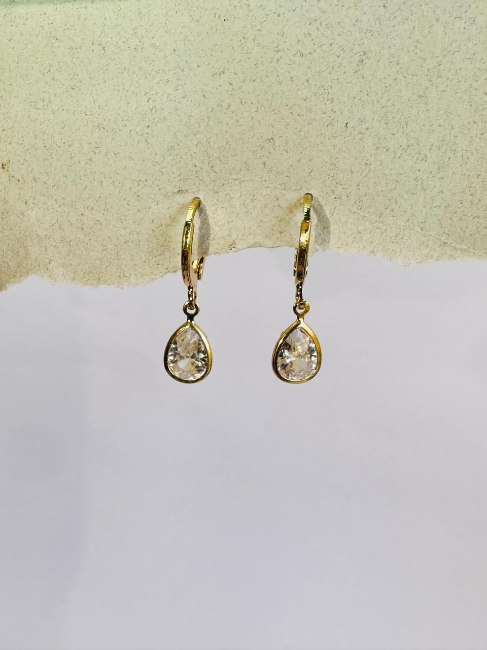 Set of 3 Gold Plated Crystal Drop & Fairy Hoop Earring