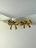 Gold Plated Bow Stud Earrings