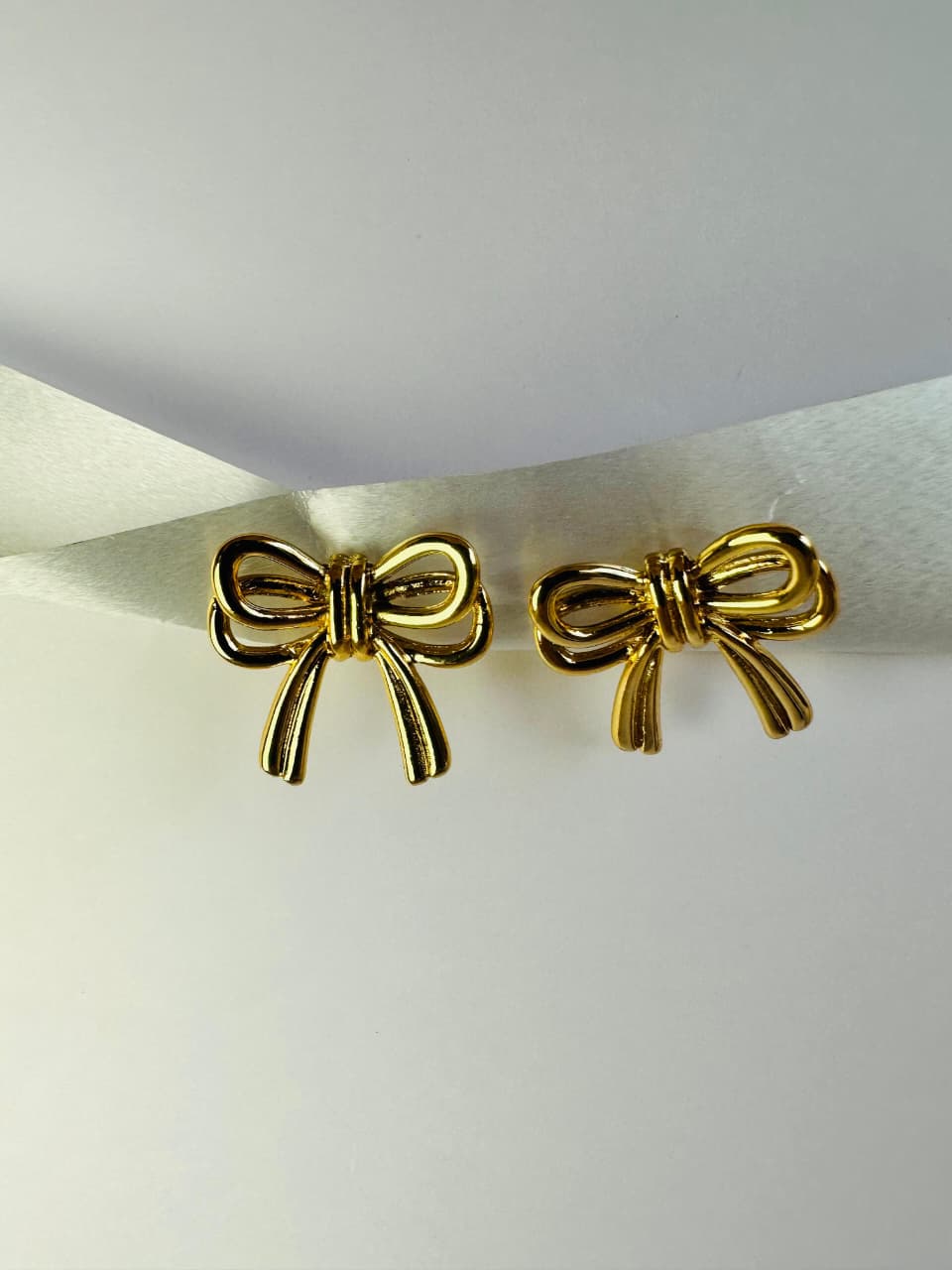 Gold Plated Bow Stud Earrings