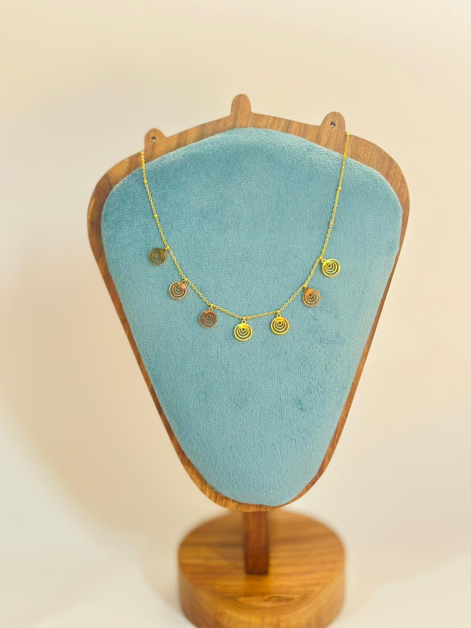 Golden Spiral Charm Necklace | Anti-tarnish