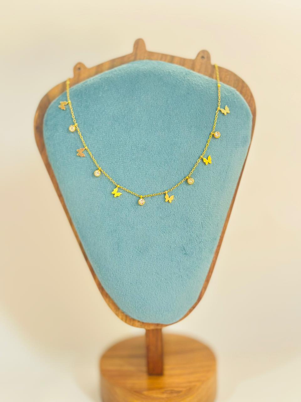 Golden Butterfly Charm Necklace | Anti-tarnish