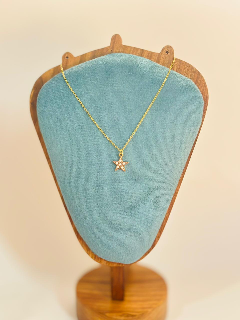 White Mini Star Everyday Necklace