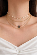 Gold Plated Oval Link Chain Necklace Set of 4