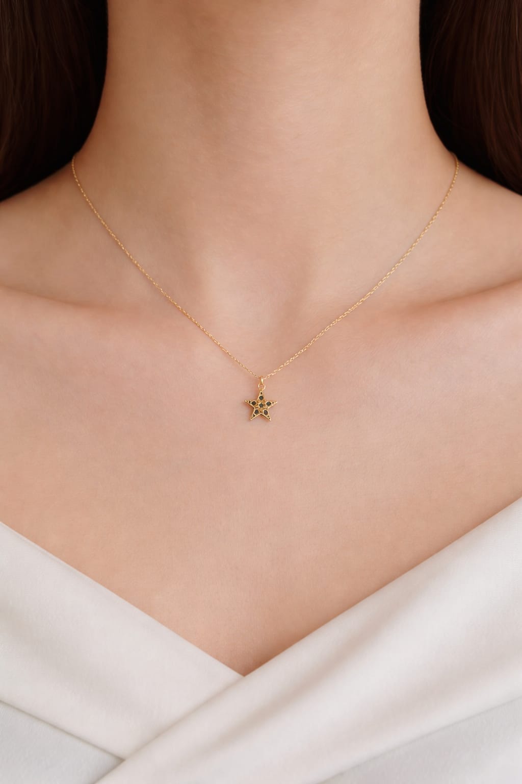 Black Mini Star Everyday Necklace