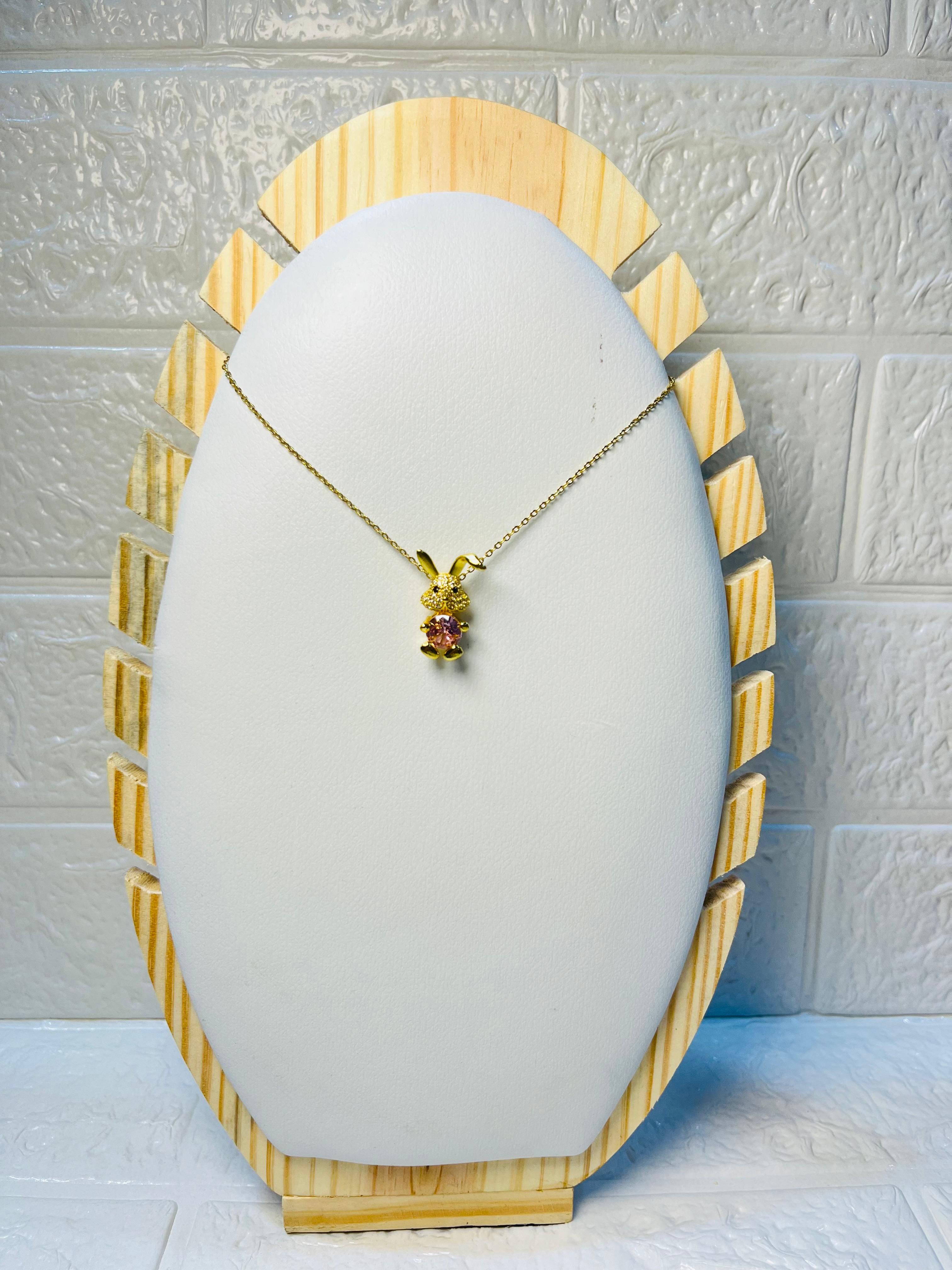Crystal Meadow Bunny Necklace | Anti-tarnish