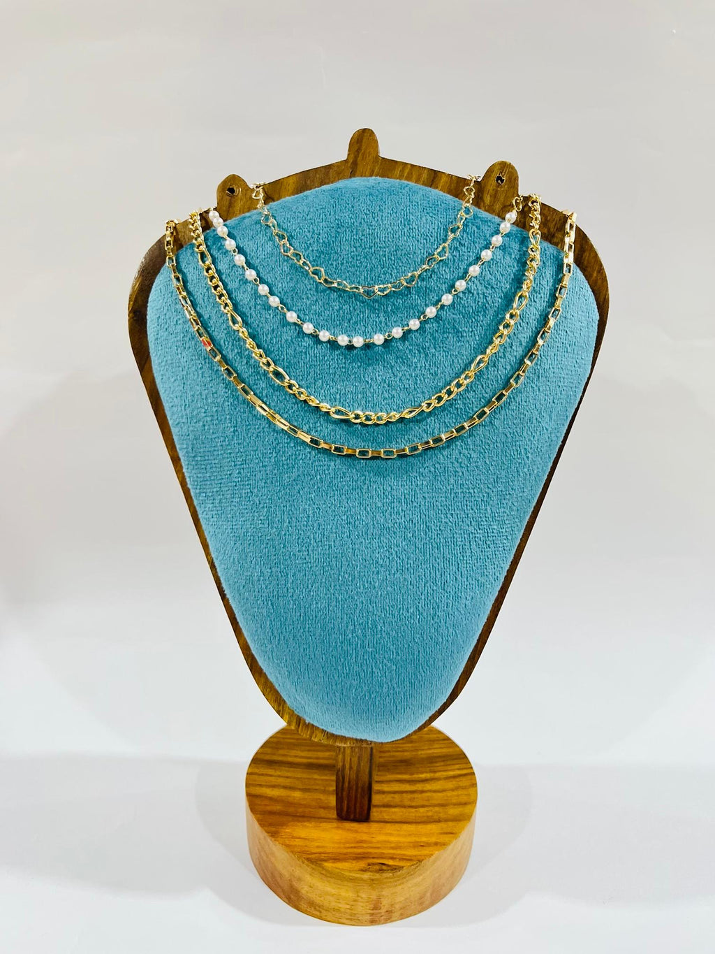 Gold Plated Layered Chain Necklace Set of 4